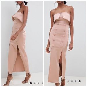 ASOS botton Tux bandeau maxi dress